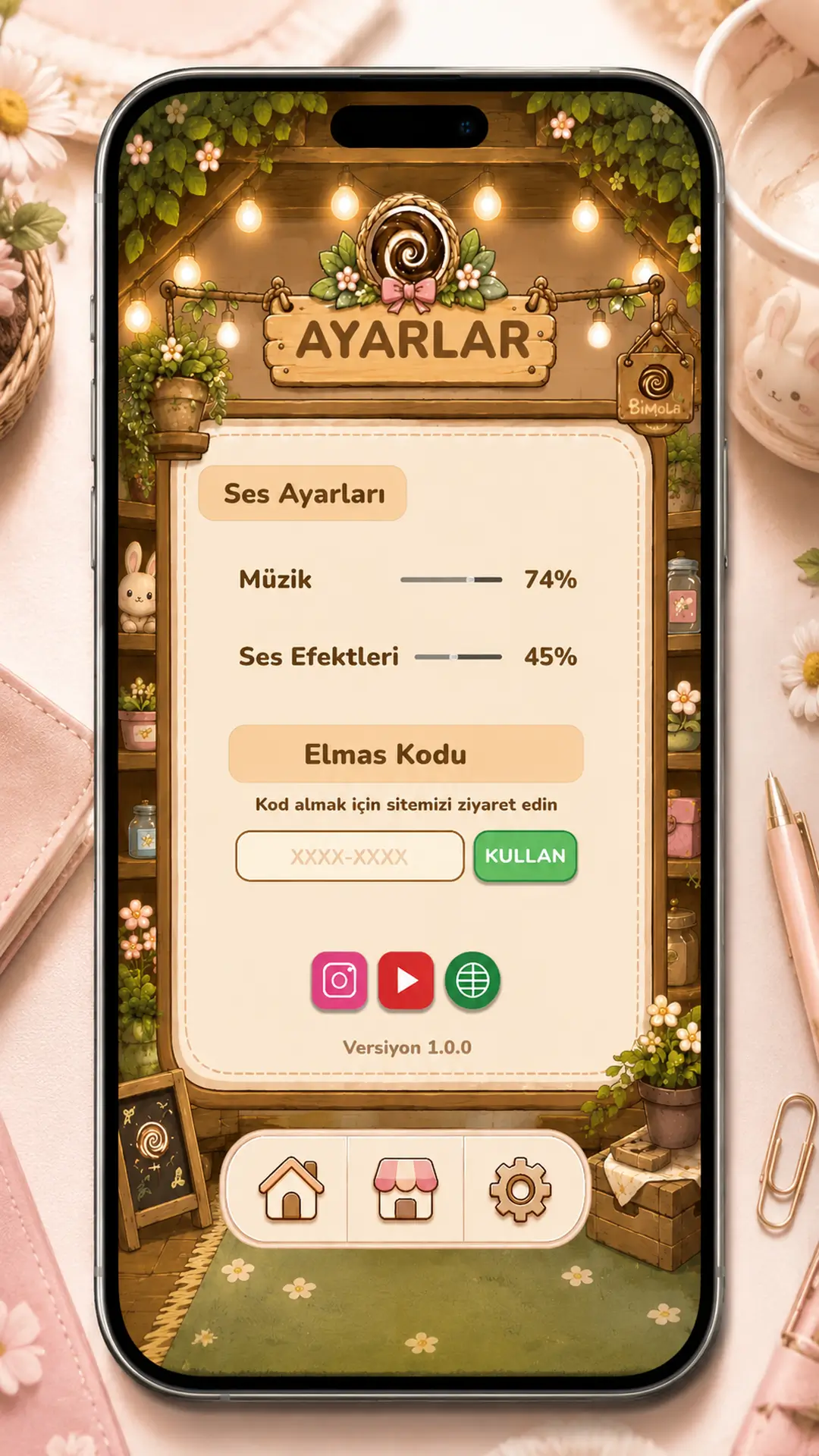 Ayarlar & Elmas Kodu